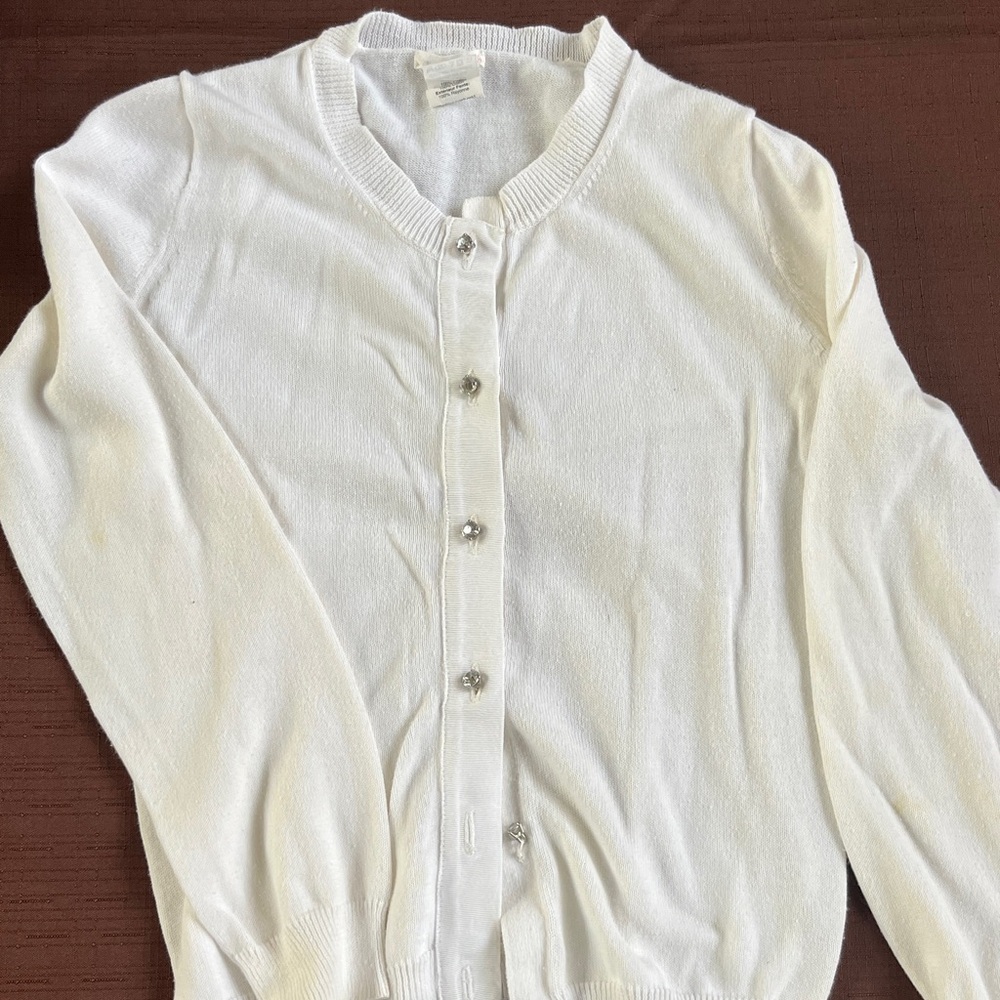 Crewcuts White Kids Cardigan Sweater